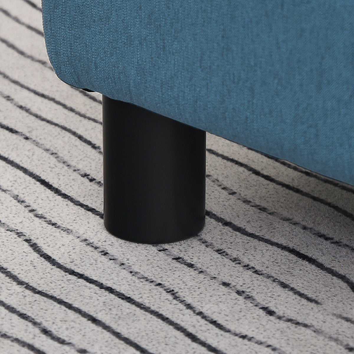 Pouf repose-pied tabouret bas en tissu de lin capacité de charge 110 Kg 40 x 30 x 24 cm bleu foncé-7