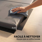 Tapis de gymnastique yoga pilates fitness pliable en 4 avec poignées revêtement synthétique 180 x 80 x 5 cm gris-4