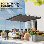 Toile de toit pour pergola tonnelle rétractable de 4 x 3 m - toile uniquement 350 x 260 cm gris clair-4