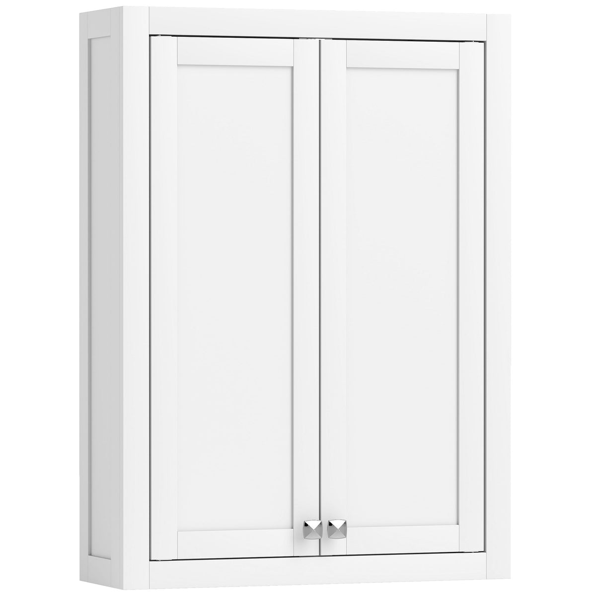 Armoire murale de salle de bain 3 niveaux, meuble de rangement suspendu 2 portes étagère réglable 61 x 20 x 84 cm blanc-0