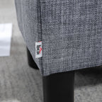 Pouf repose-pied tabouret bas en tissu de lin capacité de charge 110 Kg 40 x 30 x 24 cm gris-7