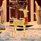 Renne de Noël lumineux, décoration renne lumineux Noël en acier, avec 137 LED blanc chaud, 66 x 25 x 135 cm, or-9