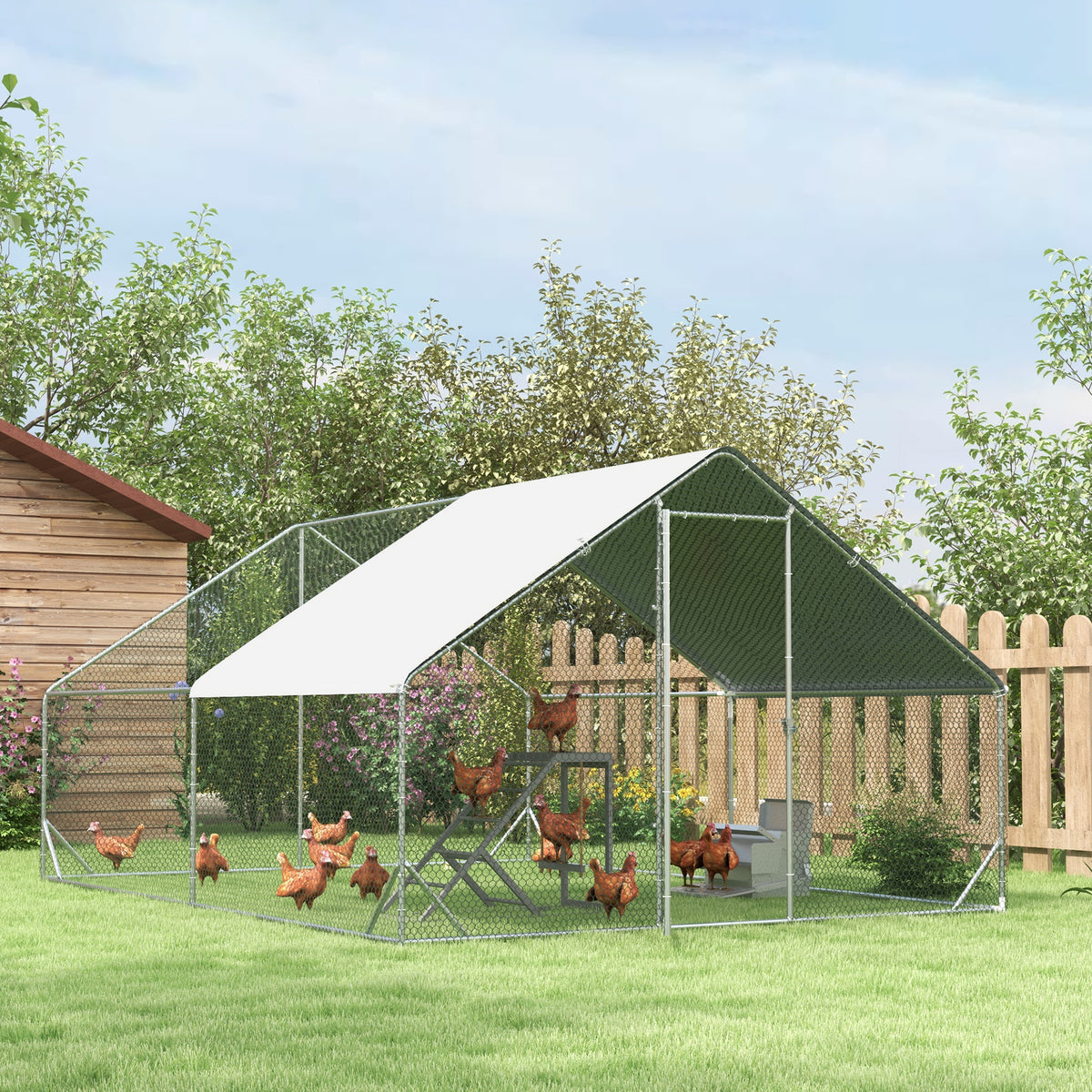 Perchoir en bois pour poule, aire de jeux en bois pour poules avec balançoire, échelle, plateforme, 96 x 40 x 71 cm, gris-7