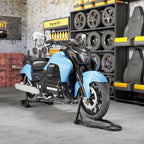 Béquille roue avant arrière charge 390 kg béquille d'atelier moto bras réglable en acier, fourche en forme de U + L noir-9