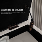 Banc coffre rangement rembourré aspect lin pour chambre à coucher, entrée, salon, charge 220 Kg, 110 x 39 x 45 cm, beige-6