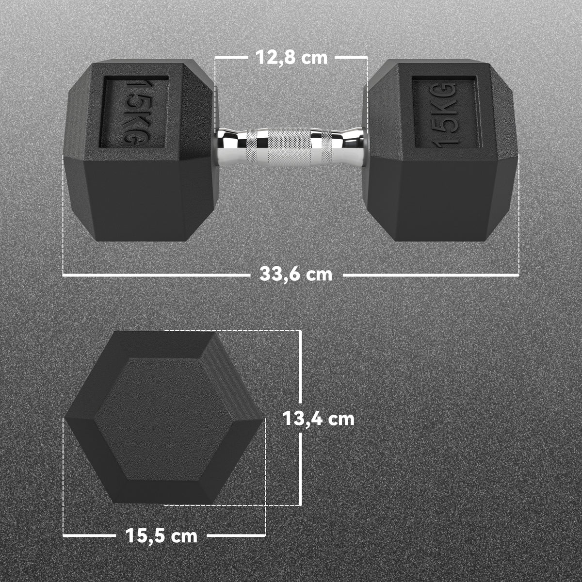Lot de 2 Haltères Courtes Poids 30 kg, Haltère Hexagonale Entraînement Musculaire & Haltérophilie, Noir-2