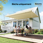 Toile de toit pour pergola tonnelle rétractable de 3 x 3 m - toile uniquement 250 x 255 cm crème-7
