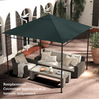Toile de rechange pour pavillon tonnelle tente toit de remplacement gazebo de jardin tissu polyester 180 g/m²-8