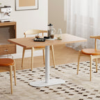 Table à manger rectangulaire pour 6 personnes, 120 x 70 x 75 cm, table de cuisine piétement et plateau épais chêne blanc-6