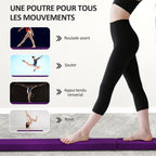 Poutre gymnastique pliable 210 cm en velours, poutre d'équilibre avec fond antidérapant, pour enfants et adultes, violet-6
