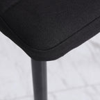 Lot de 4 chaises de salle à manger chaises de cuisine avec dossier haut pieds en métal et tissu en lin 41x50x97cm noir-6