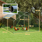 Poulailler, grand poulailler en métal avec couverture imperméable et anti-UV, cage pour 10-15 poules, 3 x 3,4 x 1,9m-2