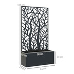 Jardinière avec treillis, bac à fleurs pour plantes grimpantes, légumes, fleurs en métal 61 x 23 x 113 cm noir-2