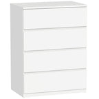 Commode 4 tiroirs meuble de rangement sans poignées design minimaliste 60 x 40 x 80 cm blanc-0