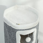 Tour pour chat à 4 niveaux arbre à chat stable avec griffoirs en sisal et bord en peluche 2 plateformes 50x36x101cm gris-9