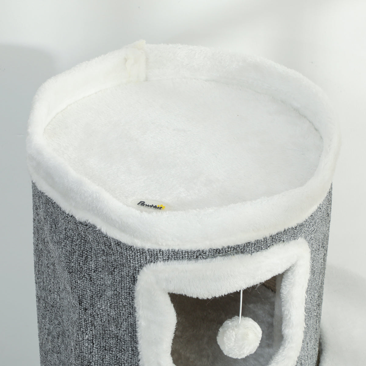 Tour pour chat à 4 niveaux arbre à chat stable avec griffoirs en sisal et bord en peluche 2 plateformes 50x36x101cm gris-9