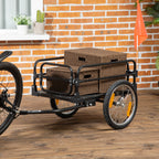 Remorque pliable pour vélo en acier roues 16 pouces charge max. 40 kg avec barre d'attelage universelle-1