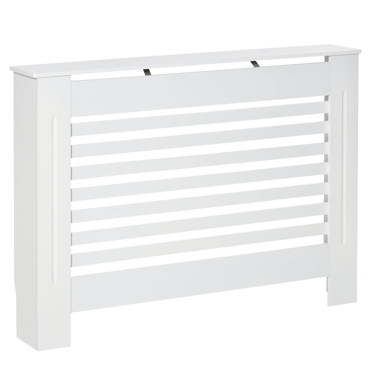 Cache-radiateur couverture radiateur Design Lattes Panneau Cabinet salon cuisine chambre 112x19x81cm MDF Blanc-0