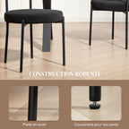 Lot de 4 chaises de salle à manger avec dossier en tissu pieds en acier 51 x 51 x 76 cm noir-5