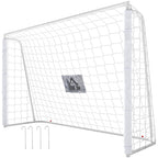 But de football - cage de foot - but d'entrainement dim. 186L x 62l x 123H cm - châssis métal filet PE - piquets & outil inclus - blanc-9