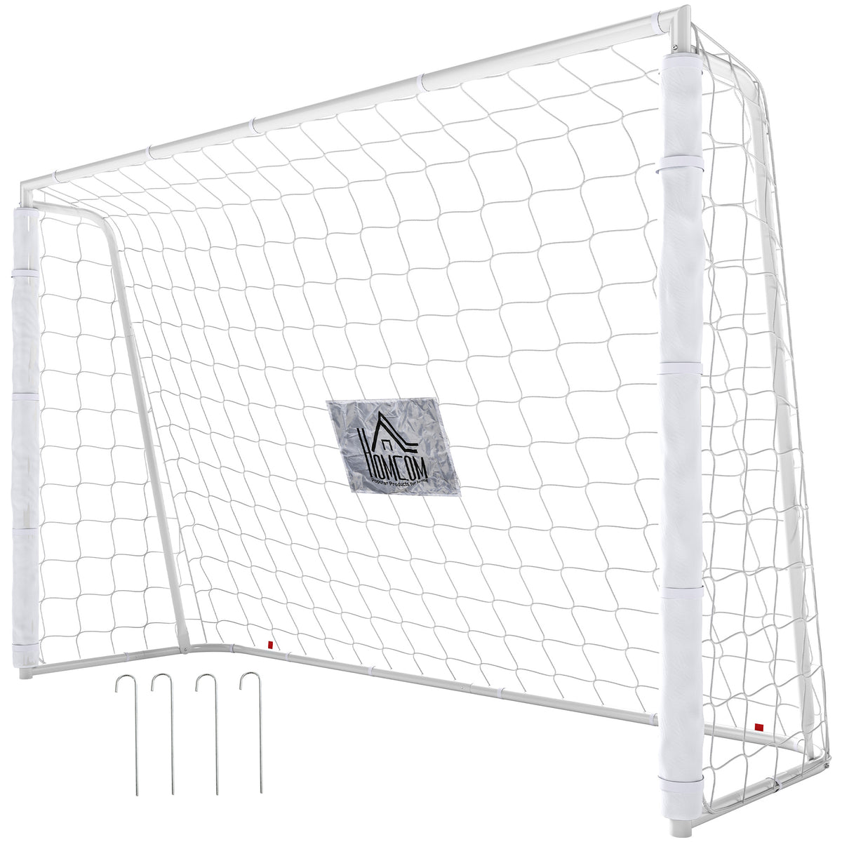 But de football - cage de foot - but d'entrainement dim. 186L x 62l x 123H cm - châssis métal filet PE - piquets & outil inclus - blanc-9