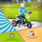 Tricycle Enfants Moto Cross Effets musicaux et Lumineux Coffre Rangement Vert-4
