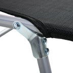 Bain de soleil transat chaise longue inclinable pliable avec oreiller dossier réglable sur 5 niveaux noir-8