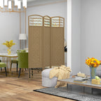 Paravent intérieur en bois séparateur de pièce cloison pliable 3 panneaux 120 x 170 cm bois naturel-1