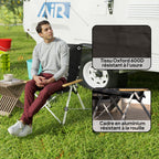 Chaise de camping chaise de pêche pliante, dossier haut, coussin amovible et sac de transport, 59x67x96cm, noir-4