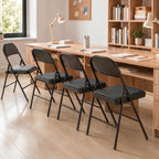 Lot de 4 chaises pliantes chaises de salle à manger portables cadre en acier 45 x 46 x 78 cm noir-9
