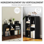 Bibliothèque étagère de rangement avec 5 compartiments, pour salon chambre à coucher bureau, 50x24x80cm, noir-4