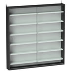 Vitrine pour collection vitrine murale 80 x 9,5 x 83 cm 6 étagères réglables en hauteur 2 portes coulissantes en verre-0