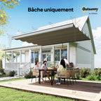 Toile de toit pour pergola tonnelle rétractable de 4 x 3 m - toile uniquement 350 x 260 cm gris clair-7