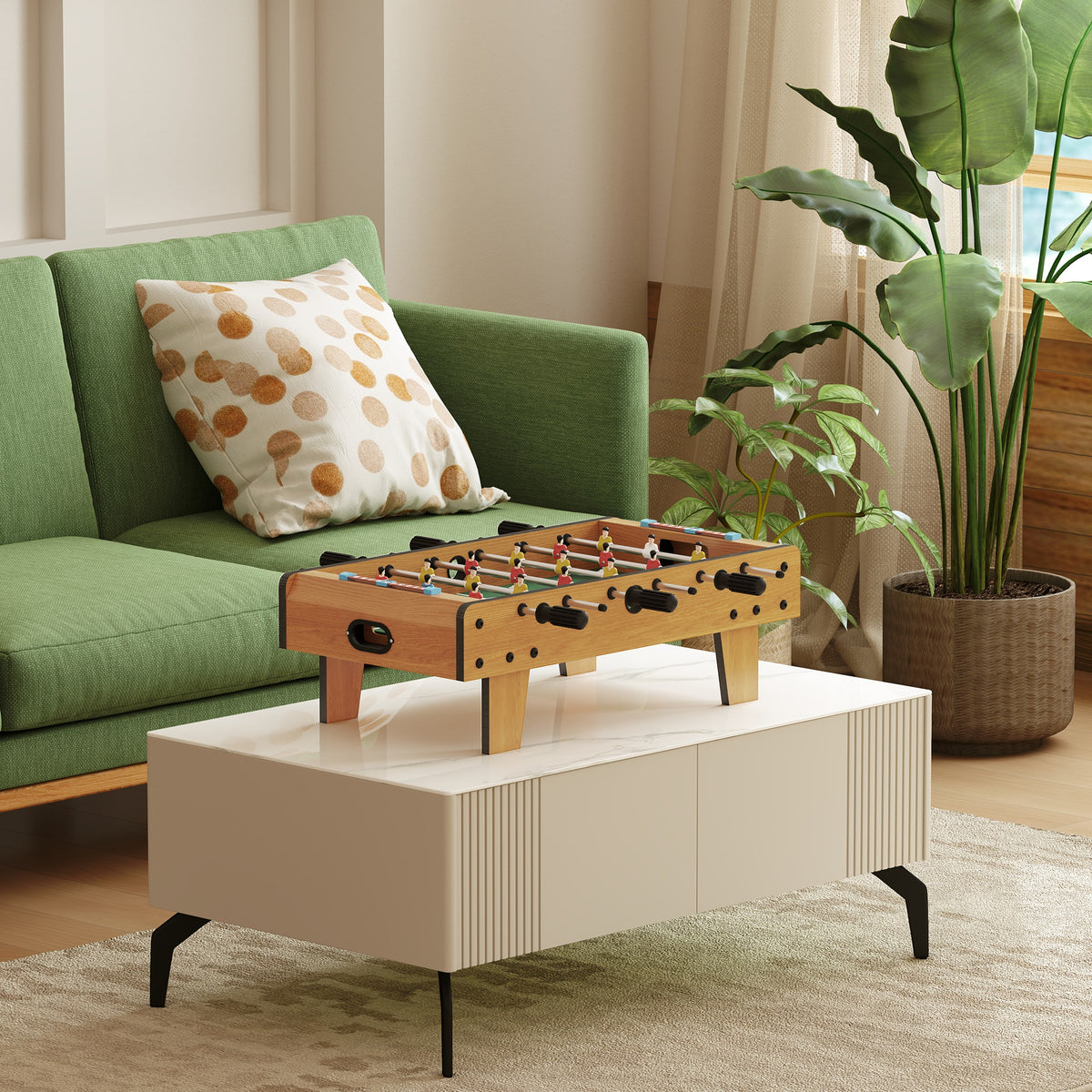 Table baby-foot pour enfants à partir de 6 ans 2 ballons 18 joueurs 69 x 37 x 24 cm-7