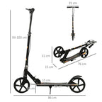Trottinette pliable pour enfant avec guidon réglable en hauteur et double frein 86 x 35 x 93-103 cm noir-2