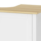 Meuble sous lavabo, meuble de salle de bain moderne avec 2 portes, étagère ouverte, découpe en U, 80 x 40 x 80 cm, blanc-8