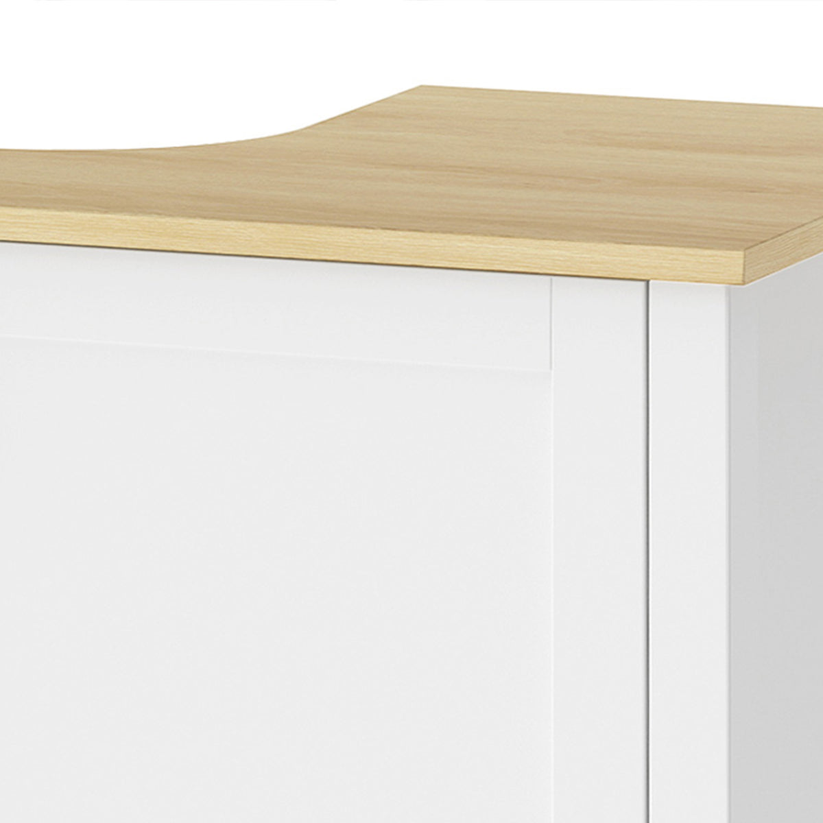 Meuble sous lavabo, meuble de salle de bain moderne avec 2 portes, étagère ouverte, découpe en U, 80 x 40 x 80 cm, blanc-8