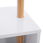 Meuble rangement porte-manteaux 2 en 1 cosy 40L x 30l x 180H cm MDF blanc bois massif bambou-7