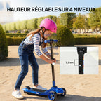 Trottinette électrique pour enfant 6 à 10 ans, pliable 3 roues démarrage zéro, vitesse maximale 8 km/h 64x29x83cm bleu-5