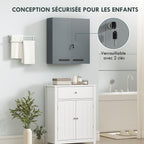 Armoire à pharmacie 6 étagères avec serrure et 2 clés de sécurité, 55x18x60 cm, gris-3