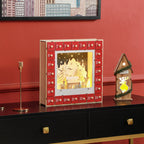 Calendrier de l'Avent LED, décorations de Noël en bois, 24 tiroirs à remplir, décoration lumineuse, rouge-1