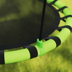 Balançoire nid d'oiseau, balançoire suspendue avec cordes réglables en hauteur, siège rond Ø 100 cm, noir-6