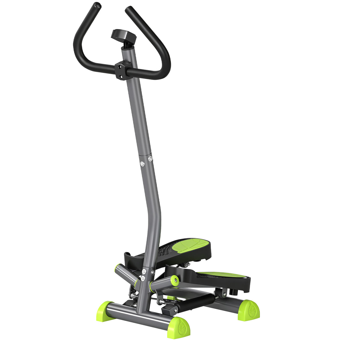 Stepper avec guidon stepper fitness appartement écran LCD résistance réglable acier gris vert noir-0