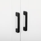 Armoire de cuisine hauteur 170 cm buffet haut avec 4 portes et étagères ajustable, design moderne, blanc-8