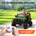 Buggy 4x4 voiture électrique enfant UTV avec télécommande 2.4Ghz 2 moteurs 12 V vert-6