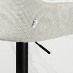 Lot de 2 tabourets de bar chaises de bar hauteur réglable tissu effet lin et base en acier 52,5 x 53 x 86,5-108 cm crème-8