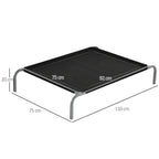 Lit pour chien chat XL grand confort sur pieds lit de camp 110 x 75 x 20 cm textilène micro-perforé noir-2