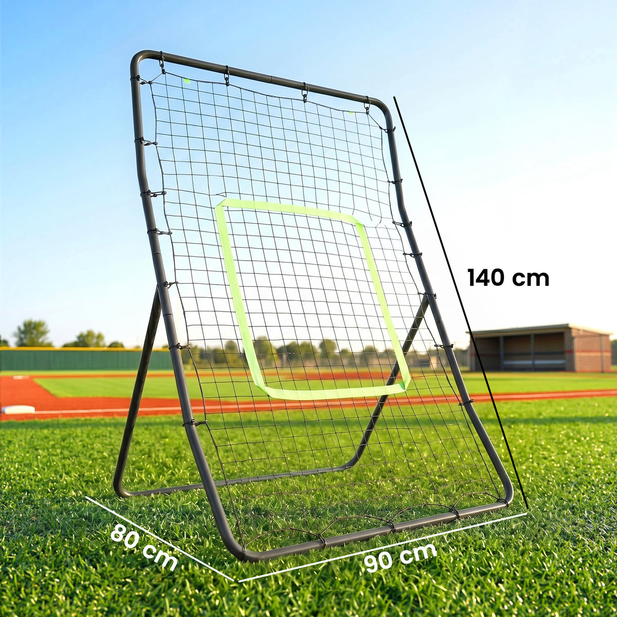 Filet de rebond de football 90L x 80l x 140H cm cible et sardines de fixation fournies noir vert-2