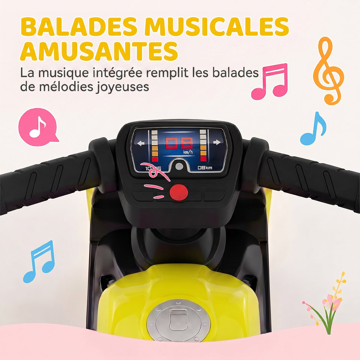 Draisienne pour Enfant, Vélo d'Équilibre avec Musique et Roues Extra-Larges, pour Filles et Garçons 18-36 Mois, Vert-4