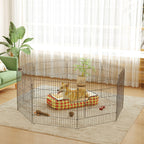 Parc enclos chiots animaux domestiques chiens lapins rongeurs petits int./ext. diamètre 180 panneaux 71x61cm noir-1